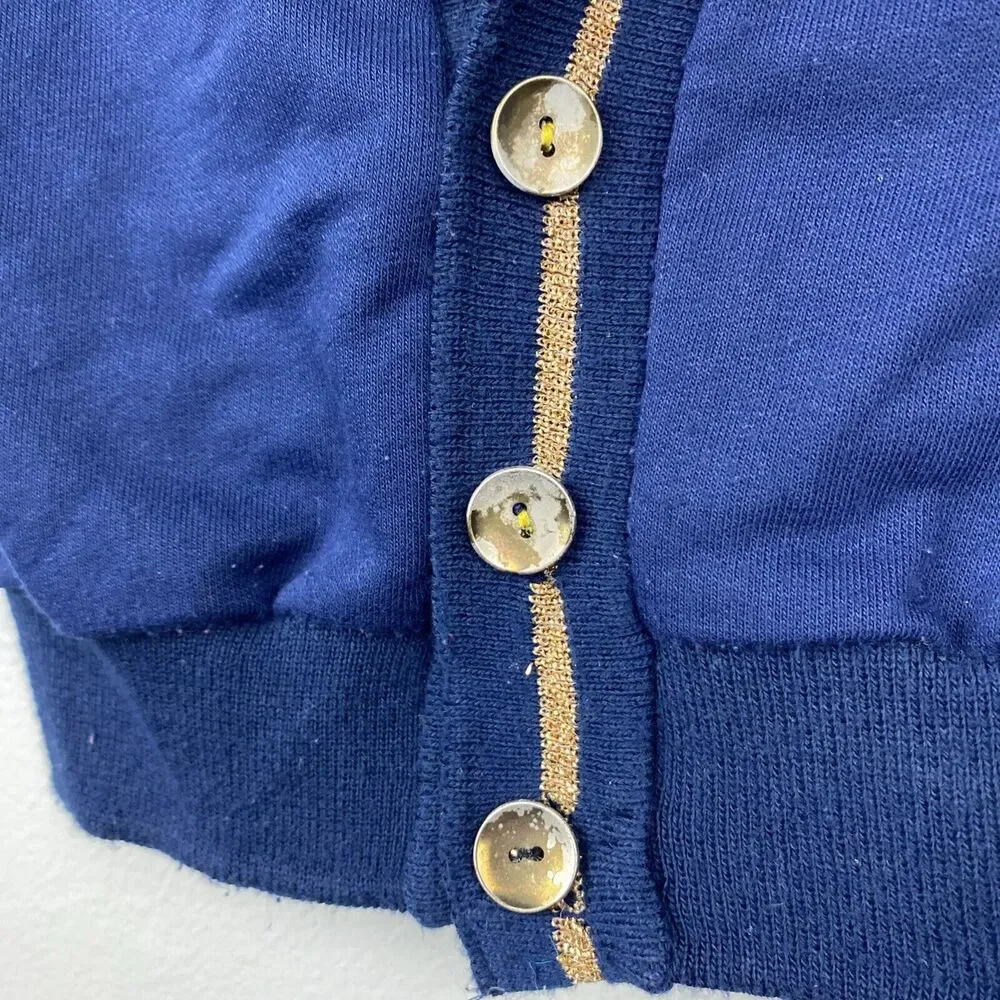 Vintage cardigan baby 18mos blue long sleeve navy coat of‎ arms 90s